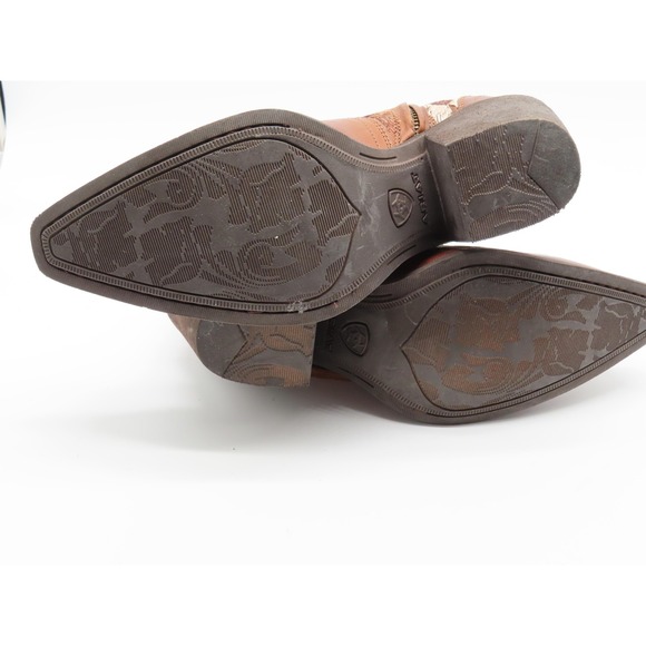 Ariat Boots Womens Size 7.5 Brown Sunflower Fringe Western Leather Ankle Cowgirl - Picture 7 of 9